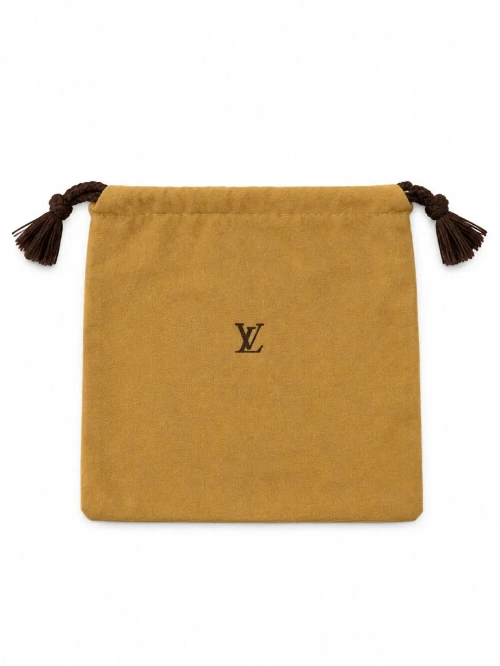 Vintage Louis Vuitton LV Tan Drawstring Dust Bag Pouch 7.5